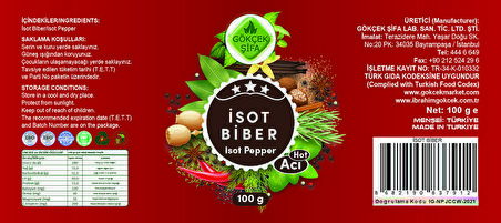 Isot Biber (İSOT PEPPER) 100 Gr.
