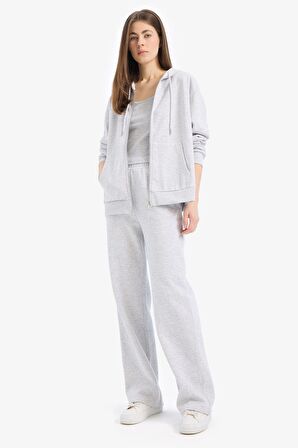 DeFacto Straight Fit Kalın Eşofman Altı Cepli Yüksek Bel B8571AX25SPGR93