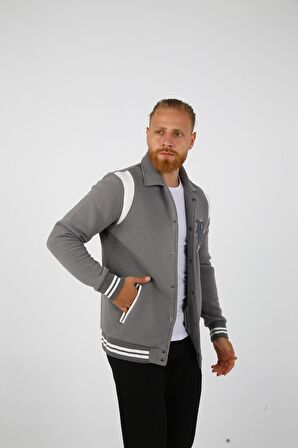 BRG Gri Erkek Kolej Regular Fit Ceket