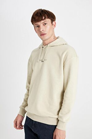 DeFacto Boxy Fit Kapüşonlu Sırt Baskılı Sweatshirt C6148AX24AUBG796