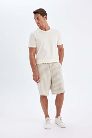DeFacto Relax Fit Keten Karışımlı Bermuda Şort C1240AX24SMBG750