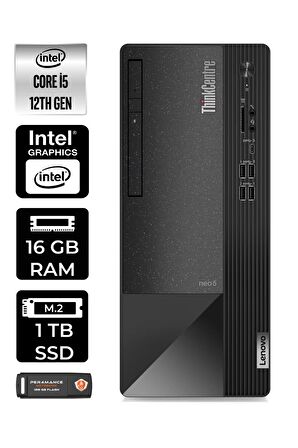 LENOVO ThinkCentre Neo 50T i5 12400 16GB RAM 1TB SSD FDOS 11SE00BJTX MASAÜSTÜ PC & PER4 BELLEK