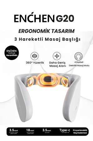 Enchen G20 Isı ve Elektrik Frekans Destekli 4 Modlu Kumandalı  Şarjlı Masaj Aleti