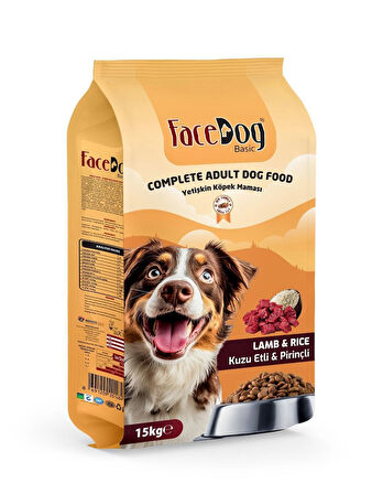 FaceDog  Kuzu Etli ve Pirinçli Yetişkin Köpek Maması 15 kg