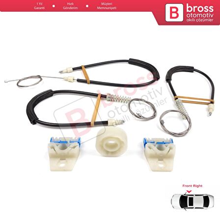 VW Polo Vento MK5 6R 6C 61 2009-2022 4/5 Kapı 6R4837462 İçin Elektrikli Ön Sağ Cam Kriko Tamir Seti