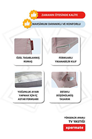 XPERMATE Tv Yastığı Bel Destek Yastığı Sırt Yastığı Boyun Destekli Yastık Ameliyat Sonrası Yastık Toz Pembe