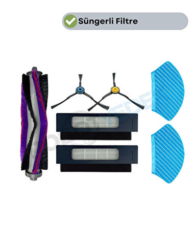 Fakir Robert RS 770 780 Uyumlu Yedek Fırça Filtre Seti-7 Parça