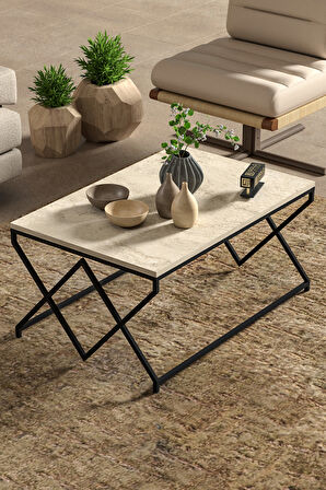 Orta Sehpa Ve Zigon Yan Sehpa Flora Set Gold Beyaz