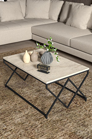 Orta Sehpa Ve Zigon Yan Sehpa Flora Set Gold Beyaz