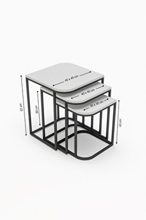 Orta Sehpa Ve Zigon Yan Sehpa Flora Set Traverten