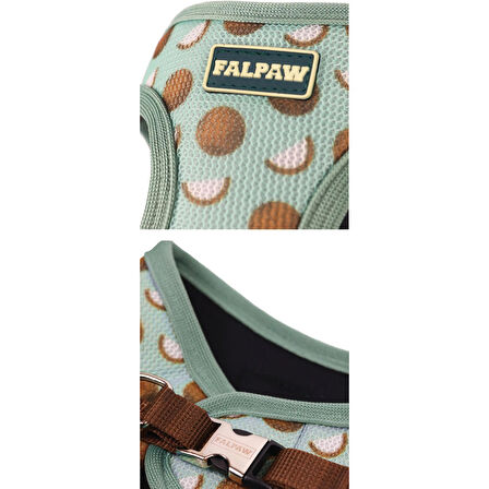 Falpaw Köpek Göğüs Tasma Seti Ayarlanabilir Gezdirme Kayışı Eller Serbest Coconut Desenli