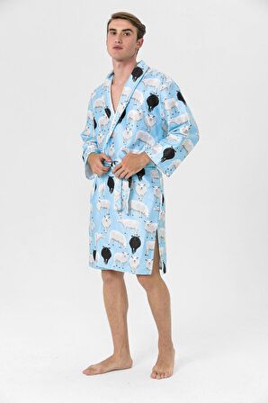 Koyun Desenli Unisex Yetişkin Bornoz