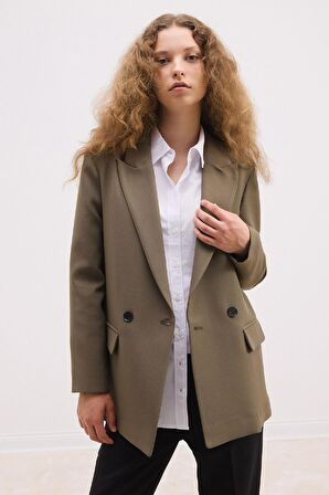 DeFacto Oversize Fit Ceket Yaka Blazer Ceket C2457AX24AUKH82