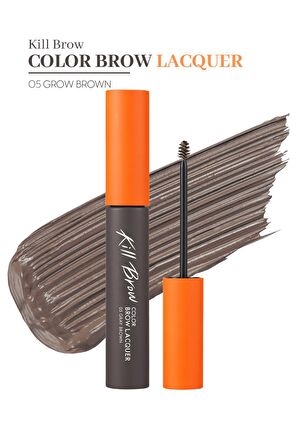 Yoğun Pigmentli, Üçgen Fırça Uçlu Kaş Maskarası Clio Kill Brow Color Brow Lacquer (05 Gray Brown)