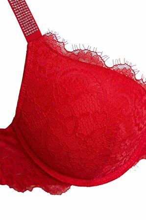 DeFacto Dantelli Dolgulu Kırmızı Bra-Fall in Love D6408AX24WNRD59