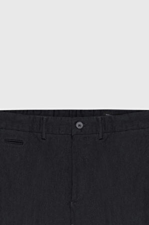 Comfort Fit Rahat Kesim Pamuklu Esnek Diagonal Desenli Yan Cep Casual Pantolon