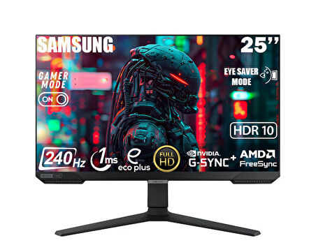Samsung Odyssey G4 LS25BG400EUXUF 25" 1ms 240Hz FHD HDR10 IPS G-Sync Gaming Monitör