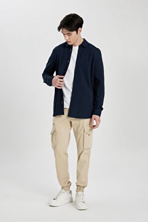 DeFacto Regular Kargo Jogger Kargo Cepli Gabardin Pantolon B6146AX24SPBG732