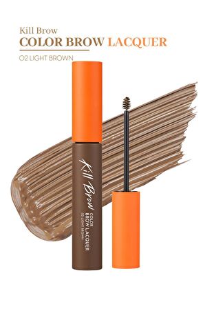 Yoğun Pigmentli, Üçgen Fırça Uçlu Kaş Maskarası Clio Kill Brow Color Brow Lacquer (02 Light Brown)