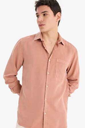 DeFacto Regular Fit Basic Düz Tensel Uzun Kollu Gömlek B2907AX25SPBR496