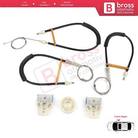 VW Polo Vento MK5 6R 6C 61 2009-2022 4/5 Kapı 6R4837462 İçin Elektrikli Ön Sağ Cam Kriko Tamir Seti