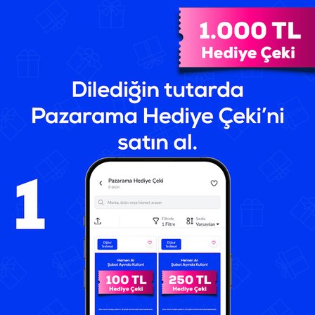 1-7 Eylül'de Geçerli 1000 TL Hediye Çeki 