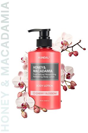 Nemlendirici ve Besleyici Vücut Losyonu KUNDAL Honey & Macadamia Pure Body Lotion (Cherry Blossom)