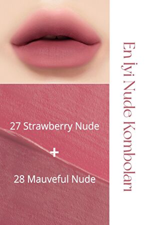 Yüksek Pigmentli, Kadife Görünümlü, Gün Boyu Kalıcı Tint Peripera Ink Velvet (28 Mauveful Nude)