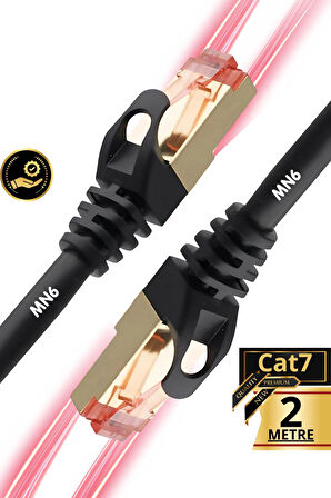 MN6 M109xf Cat7 Kablo/2 Metre-26awg-s/ftp/cat7 Ethernet Kablosu/10gbps-600 Mhz-10000mbps%27e Kadar
