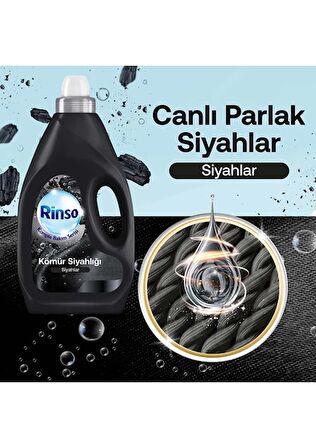 Rinso Kömür Siyahlığı Siyahlar için Sıvı Deterjan 50 Yıkama 3 lt