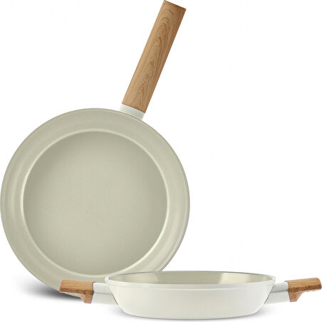 Karaca Swiss Crystal Almond Cream İndüksiyon Tabanlı Tava Sahan Set