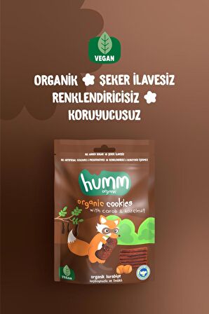 Humm Organic Organik Keçiboynuzlu Fındıklı Vegan Kurabiye 55g X 6 Adet