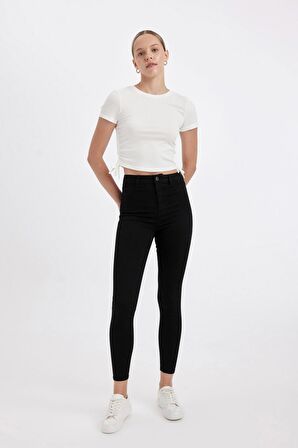 DeFacto Jegging Yüksek Bel Bilek Boy Dar Paça Basic Düz Jean Pantolon B7498AX24AUNM40