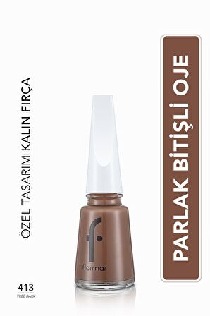 Flormar Nail Enamel Yüksek Pigmentli & Parlak Bitişli Oje Fne-413 Tree Bark