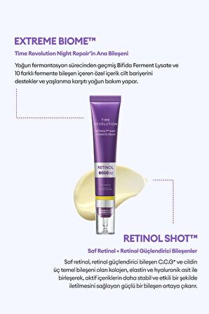 Kırışıklık Karşıtı, Yüksek Retinol İçerikli Krem Time Revolution Retinol 8000 Shot Intensive Cream