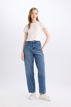 DeFacto Carrot Fit Yüksek Bel Bilek Boy Jean Yıkamalı Pantolon D8355AX24AUNM28