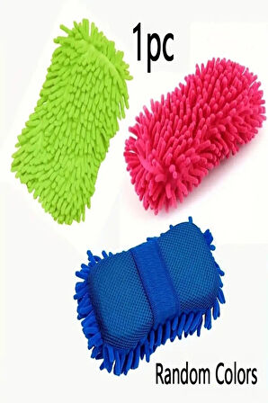Lüks Oto Yıkama Süngeri ,Mikrofiber Makarna Eldiven , Sünger Eldiven ( 1 Adet )