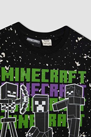 DeFacto Erkek Çocuk Minecraft Kısa Kollu Tişört Şort 2'li Takım C4985A824HSBK81