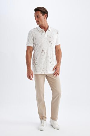 DeFacto Slim Fit Dar Kesim Baskılı Kısa Kollu Pike Polo Tişört B0600AX24HSWT32