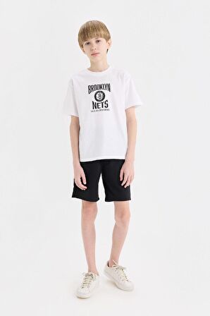 DeFacto Erkek Çocuk NBA Brooklyn Nets Bisiklet Yaka Sırt Baskılı Kısa Kollu Tişört D9550A825SMWT34