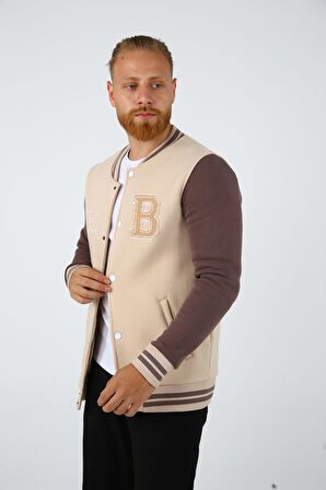 BRG Bej-Kahve Erkek Kolej Regular Fit Ceket