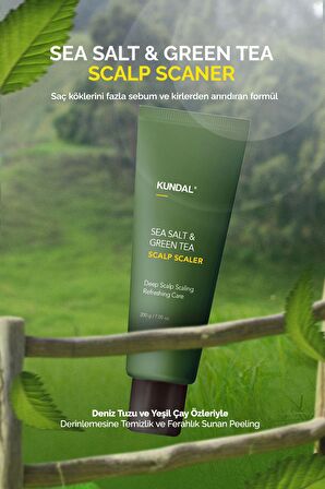 Arındırıcı ve Ferahlatıcı Saç Derisi Peelingi KUNDAL Sea Salt & Green Tea Scalp Scaler