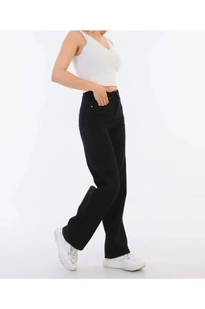 New York Classic Denim Jean Pantolon Palazzo Jean