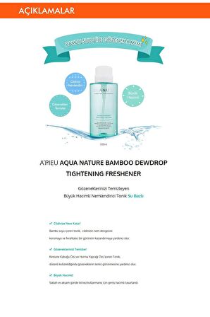 Gözenek Sıkılaştırıcı Tonik 500ml APIEU Aqua Nature Bamboo Dewdrop Tightening Freshener