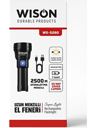 Wıson Ws-5260 Uzun Menzilli El Feneri
