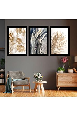 GOLD AYNALI PLEKSİ ÇERÇEVELİ TROPİKAL ORMAN GÜNBATIMI MANZARA TABLO