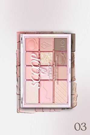 Çok Fonksiyonlu, Yoğun Pigmentli Far Paleti Clio Shade & Shadow Palette (03 Scoop Of Shade)