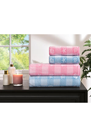 Özdilek Shell Plaid Kadife Havlu Seti