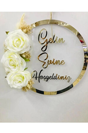 Gelin Veya Damat Evine Hoşgeldiniz Kapı Süsü Duvar Süsü Masa Dekoru