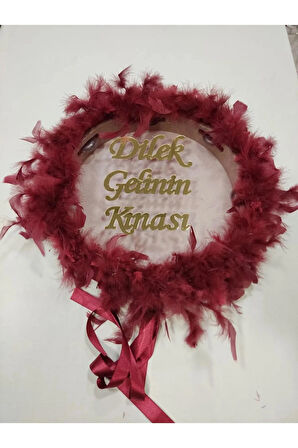 İsme Özel Otrişli Pleksi Süslü Deri Tef Kına Gecesi Gelin Tefi Vurmalı Çalgı Müzik Aleti